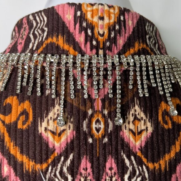 Savanna Jane Women's Brown Pink Button Down Geometric Print Jacket Size Small - Picture 9 of 11